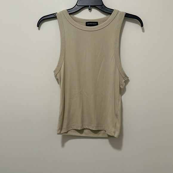 tan fitted tank top by the brand streetwear society, size medium! - Picture 2 of 4